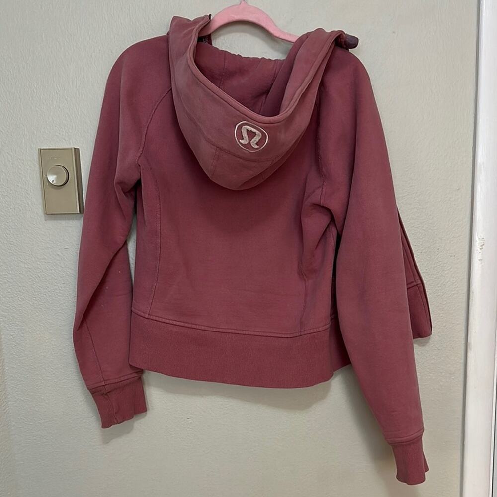 Lululemon Athletica Pink Zip-Up Jacket Cotton Stretch THICK Raspberry Cream - Picture 7 of 7